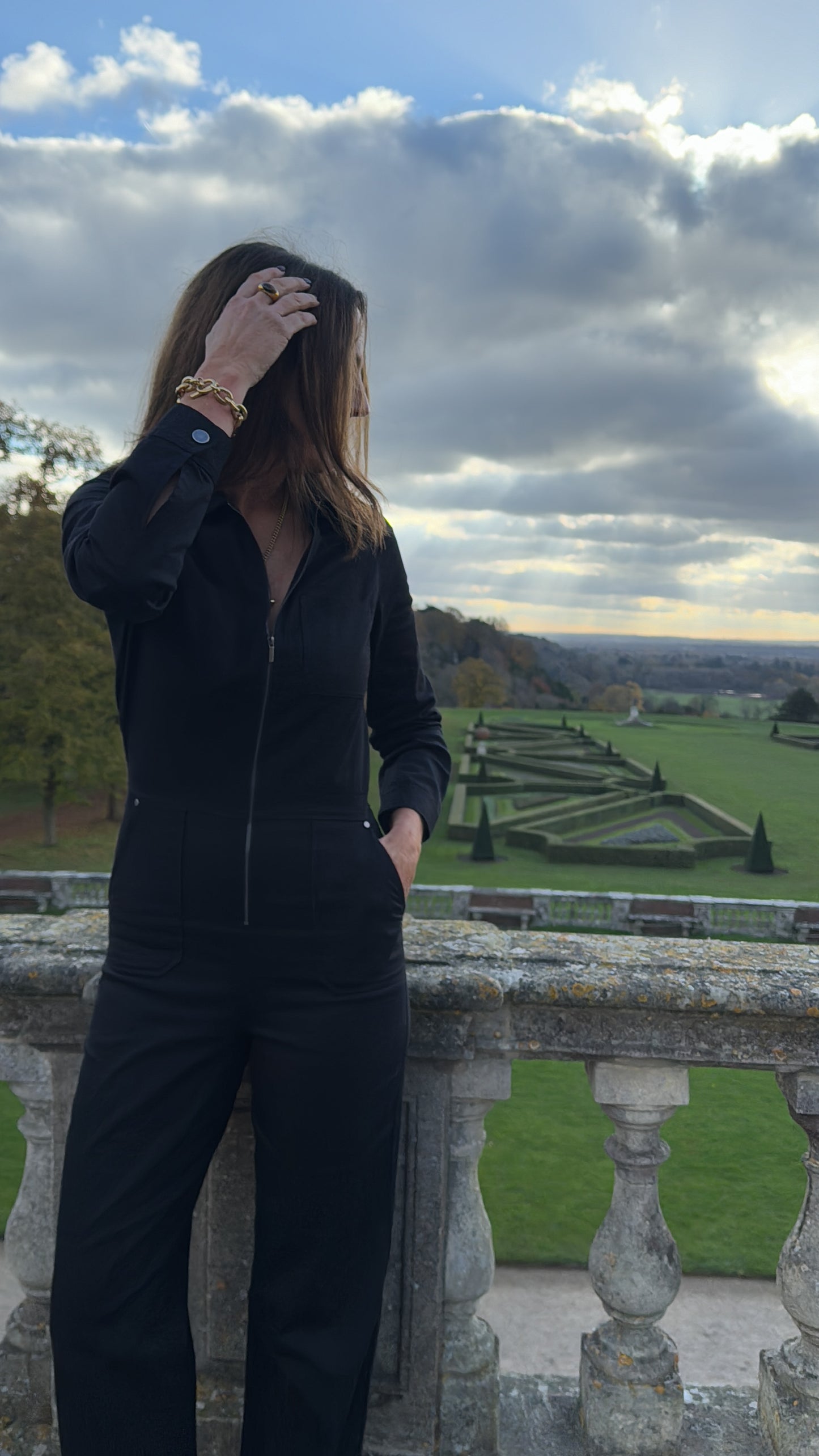 Abby Zip Front Jumpsuit - Black