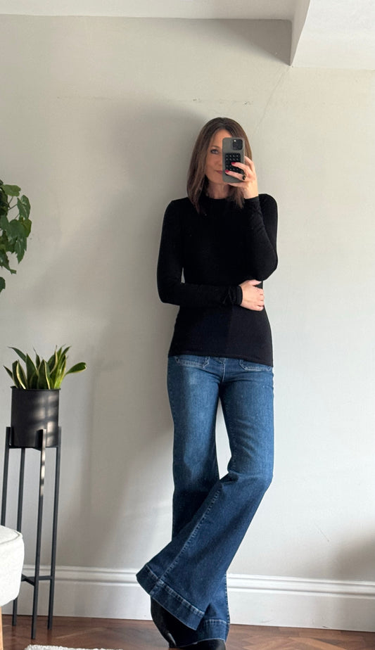 Charlie Long Sleeve Tee in black for tall women, view 2