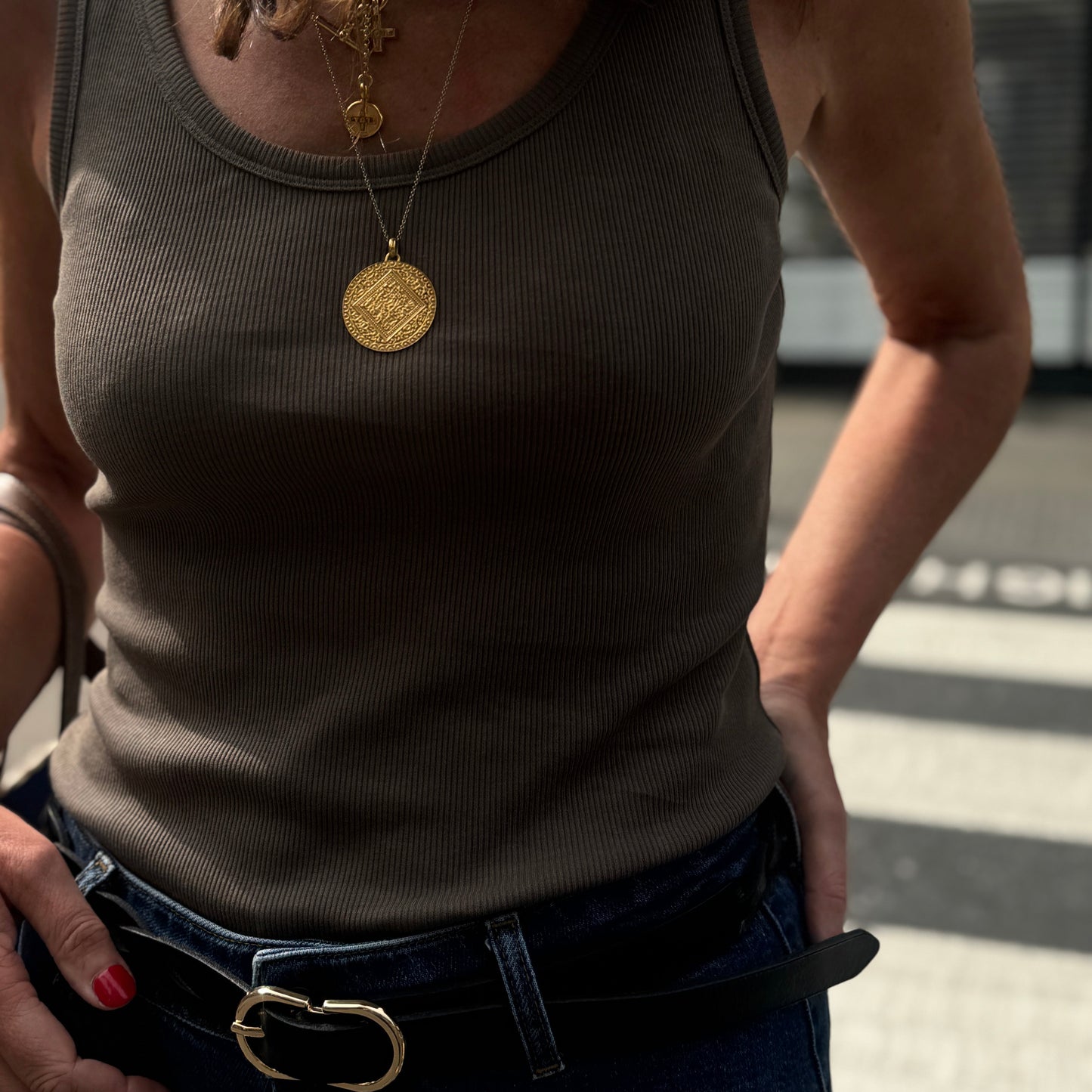 Maisy Rib Vest - Dark Moss