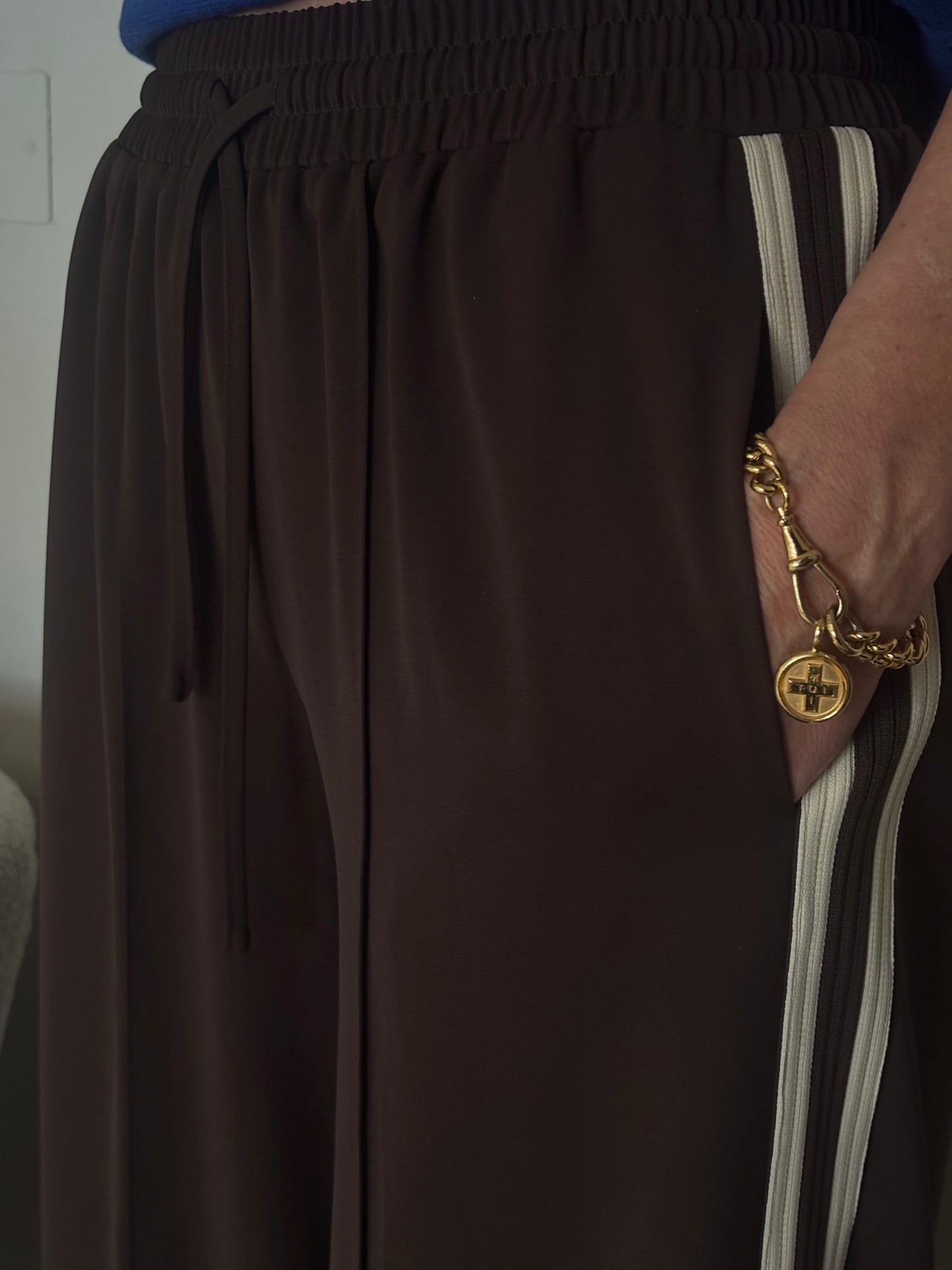 Annabel Side Stripe Trouser - Coffee Bean