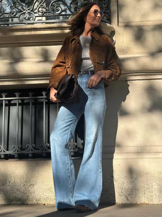 Evie Patch Pocket Jeans - Light Wash